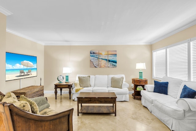 87465 Old Hwy Unit 106, Islamorada, FL 33036 - living room with ornamental molding and baseboards