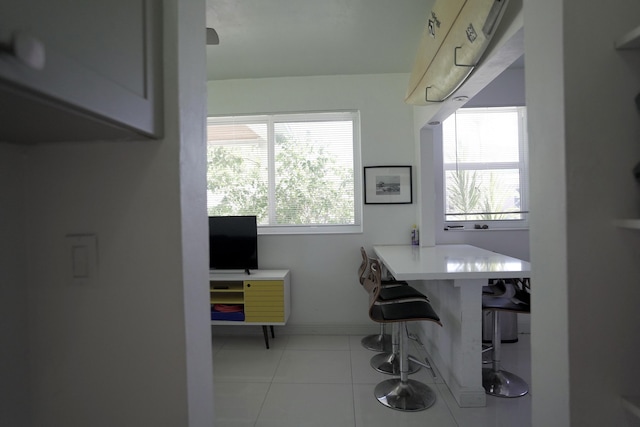 interior space with tile patterned flooring