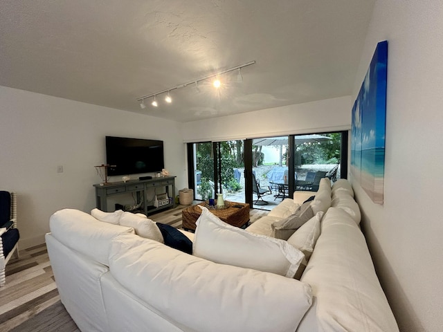 living room featuring light hardwood / wood-style floors