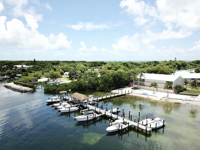 exterior space featuring a water view