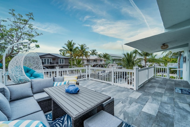 25 N Blackwater Ln, Key Largo, FL 33037 - view of patio / terrace with an outdoor hangout area and a residential view