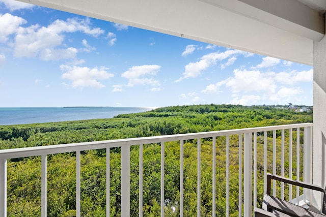 balcony with a water view