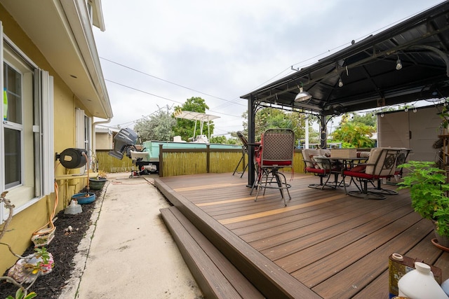 deck featuring a gazebo