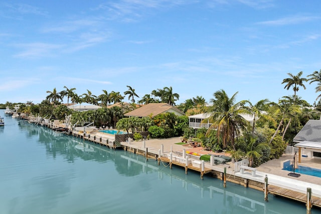 661 12th St, Key Colony, FL 33051 - water view featuring a boat dock