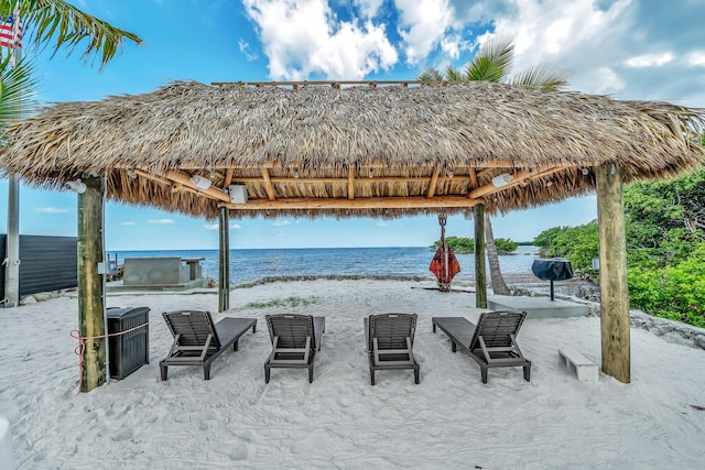 16 Seaside Ave, Key Largo, FL 33037 - view of patio with a gazebo and a water view