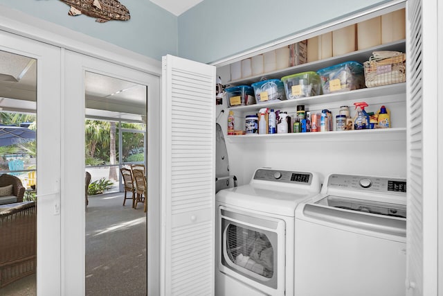 laundry room featuring washer and clothes dryer