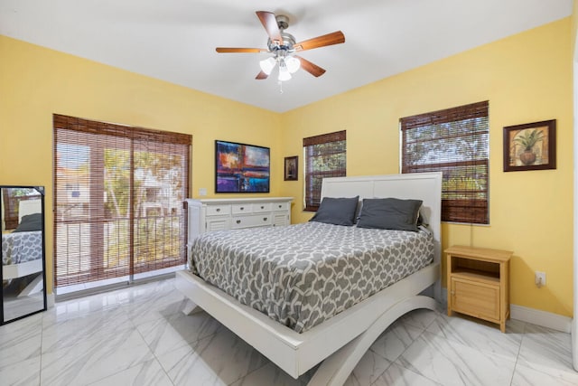 bedroom with ceiling fan