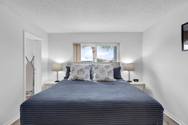 bedroom with a textured ceiling