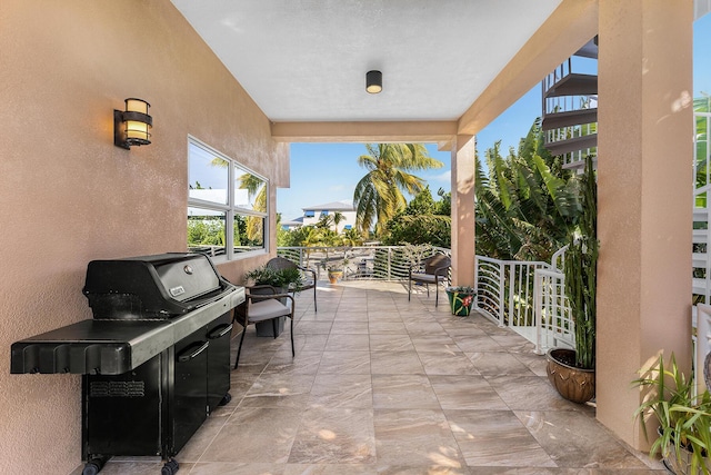 view of patio with area for grilling