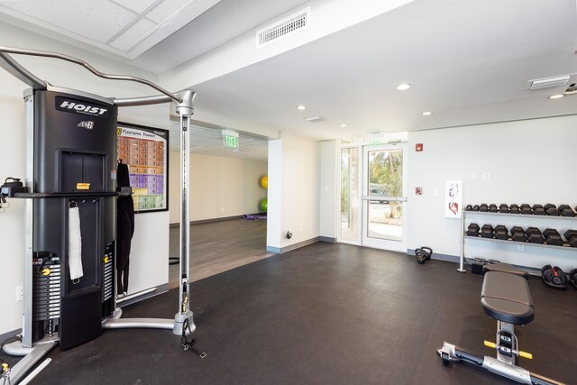 view of exercise room