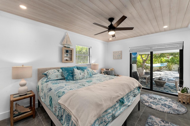 1610 Von Phister St, Key West, FL 33040 - bedroom with access to outside, wooden ceiling, multiple windows, recessed lighting, and ceiling fan