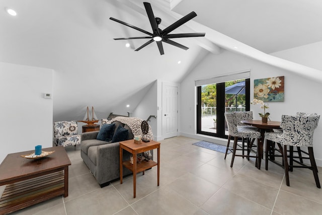 1610 Von Phister St, Key West, FL 33040 - living area featuring recessed lighting, ceiling fan, and light tile patterned floors