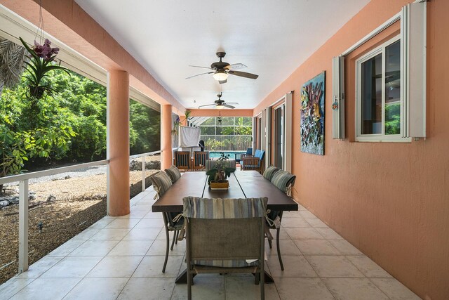 view of patio with ceiling fan