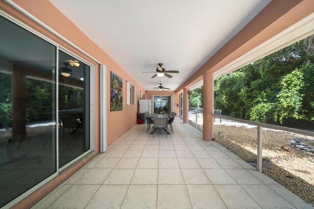 view of patio with ceiling fan