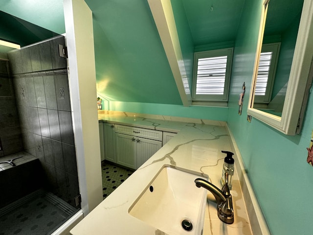 318 Margaret St, Key West, FL 33040 - bathroom featuring double vanity and a shower stall