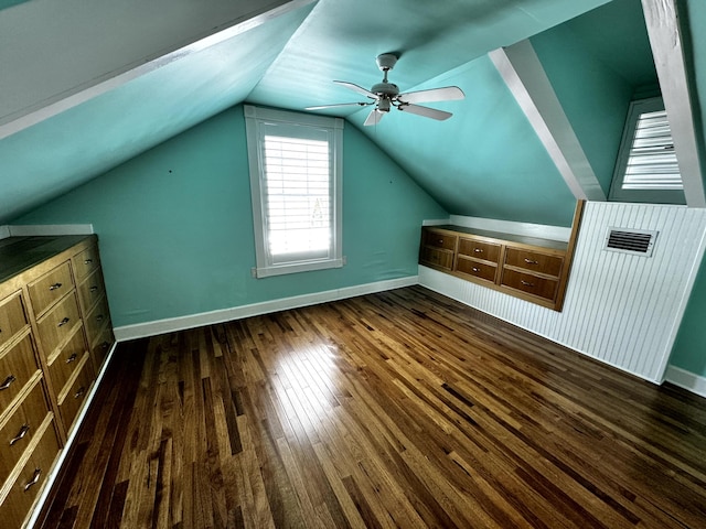 318 Margaret St, Key West, FL 33040 - bonus room with dark wood finished floors, ceiling fan, baseboards, and lofted ceiling