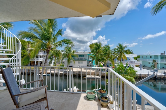 balcony with a water view