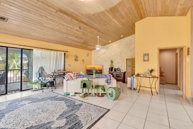 view of patio with ceiling fan and visible vents