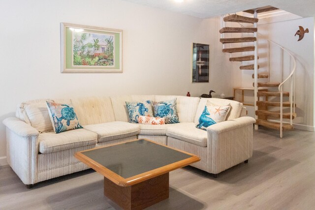 living room featuring hardwood / wood-style floors