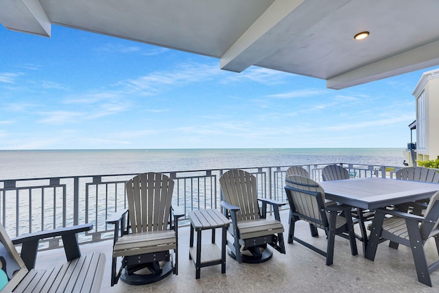 257 Normandy Dr, Tavernier, FL 33070 - view of patio with a water view and outdoor dining space
