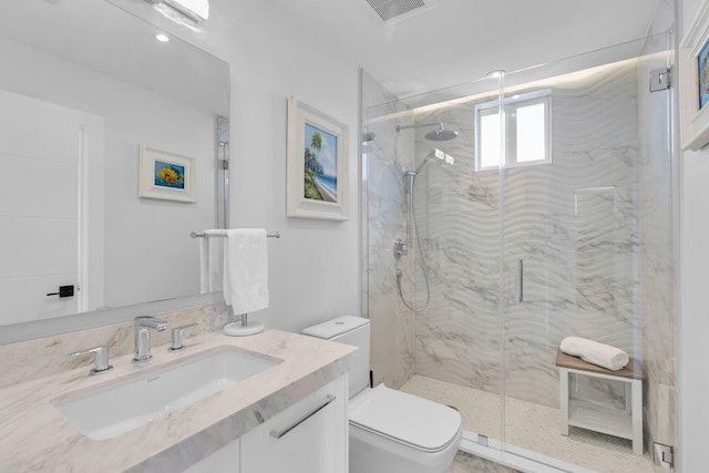 257 Normandy Dr, Tavernier, FL 33070 - full bathroom with toilet, a marble finish shower, and vanity