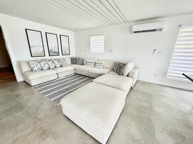 living room featuring a wall unit AC