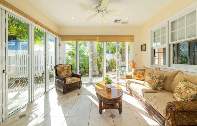 202 Admirals Ln, Key West, FL 33040 - sunroom with tile patterned floors and recessed lighting