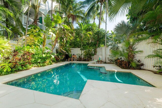 202 Admirals Ln, Key West, FL 33040 - view of swimming pool featuring a fenced backyard and a patio area