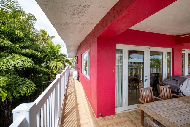 balcony with french doors