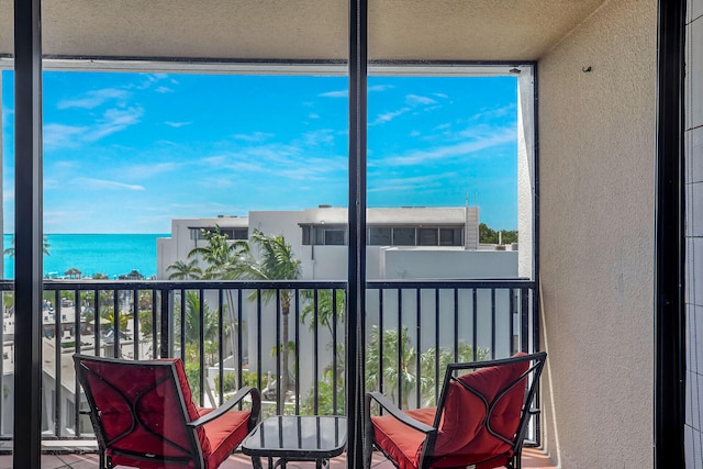 balcony with a water view