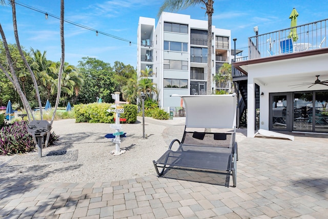 view of patio / terrace featuring ceiling fan