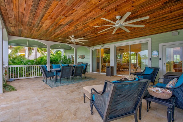 view of patio / terrace with ceiling fan