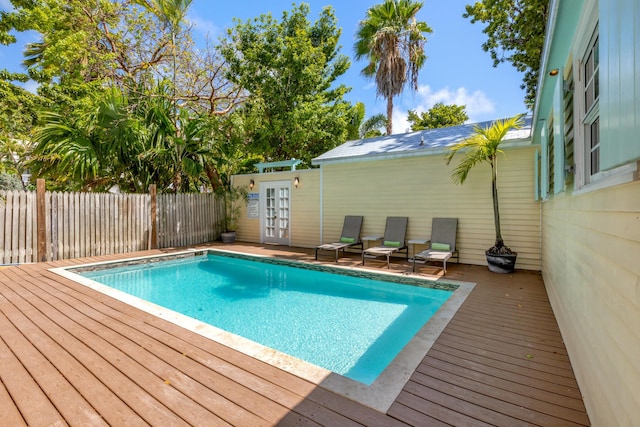 525 Simonton St, Key West, FL 33040 - view of pool featuring a wooden deck and french doors
