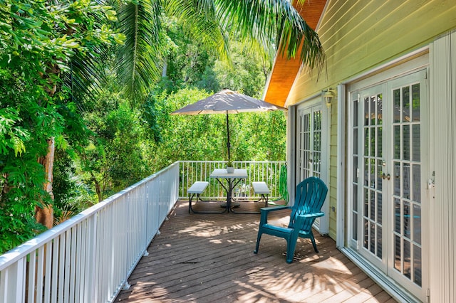 deck featuring french doors