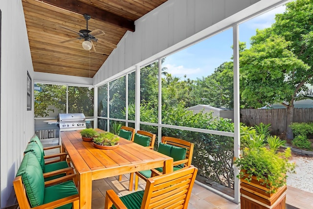 178 Coral Ave, Tavernier, FL 33070 - sunroom / solarium with ceiling fan, plenty of natural light, and exterior kitchen