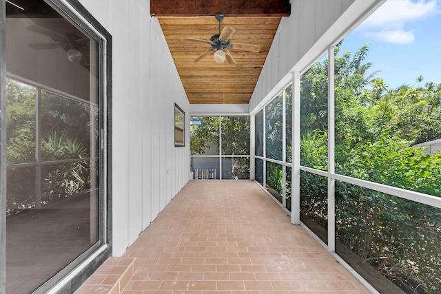 178 Coral Ave, Tavernier, FL 33070 - unfurnished sunroom featuring ceiling fan