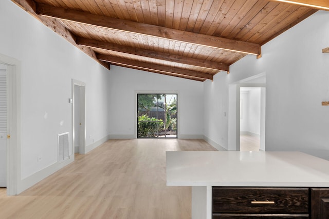 178 Coral Ave, Tavernier, FL 33070 - unfurnished living room featuring wooden ceiling and light wood finished floors
