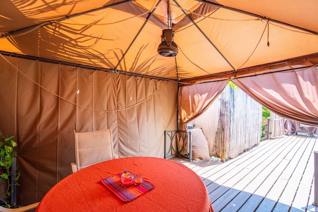 30957 Mercedes Rd, Big Pine, FL 33043 - wooden deck featuring outdoor dining area and a gazebo