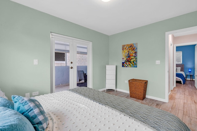 bedroom with wood-type flooring