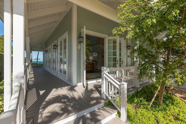 deck with french doors