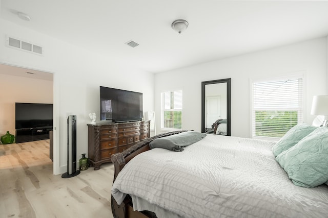 bedroom featuring light wood-type flooring