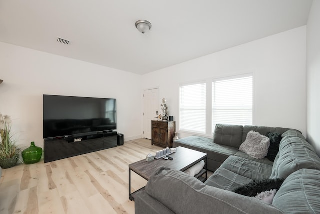 living room featuring light hardwood / wood-style floors