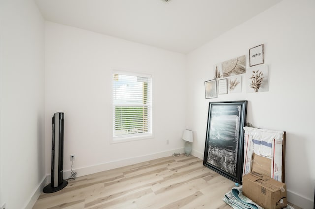 interior space with light hardwood / wood-style floors