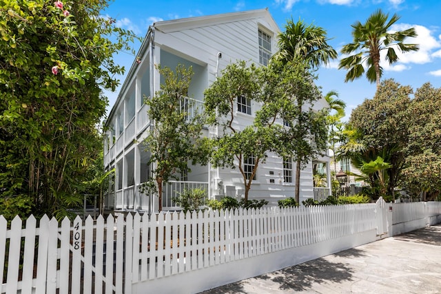 exterior space with a fenced front yard