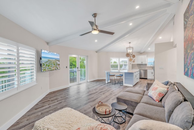 273 Indies Rd, Ramrod, FL 33042 - living room featuring light wood finished floors, ceiling fan, and recessed lighting