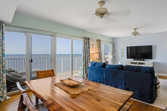 200 Wrenn Street Ph 701, Tavernier, FL 33070 - dining space featuring ceiling fan and wood finished floors