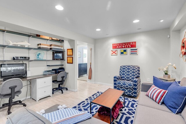 office featuring light hardwood / wood-style floors