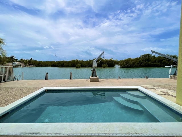 1165 Lagoon Dr, Summerland, FL 33042 - outdoor pool with a water view and a dock