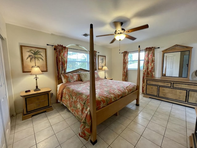 1165 Lagoon Dr, Summerland, FL 33042 - bedroom featuring light tile patterned floors and a ceiling fan