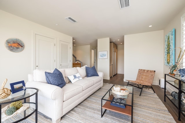 living room featuring light hardwood / wood-style flooring